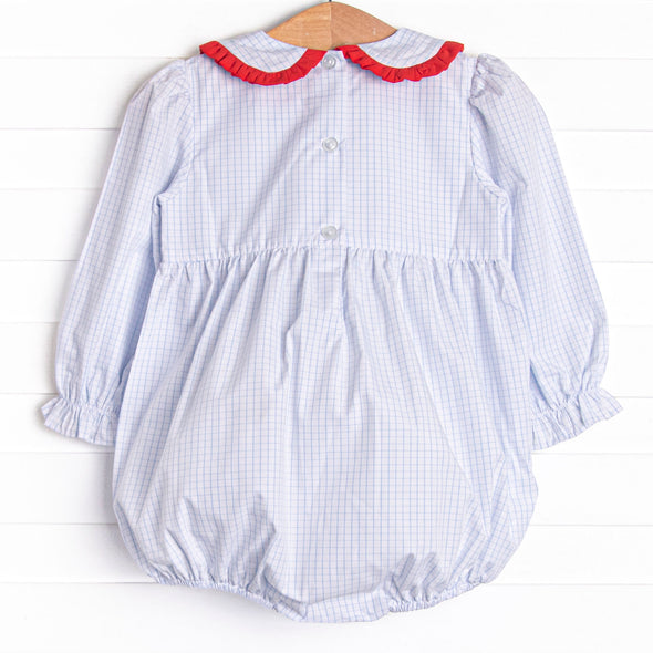 Back at the Farm Smocked Girl Bubble, Blue