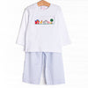 Back at the Farm Smocked Pant Set, Blue