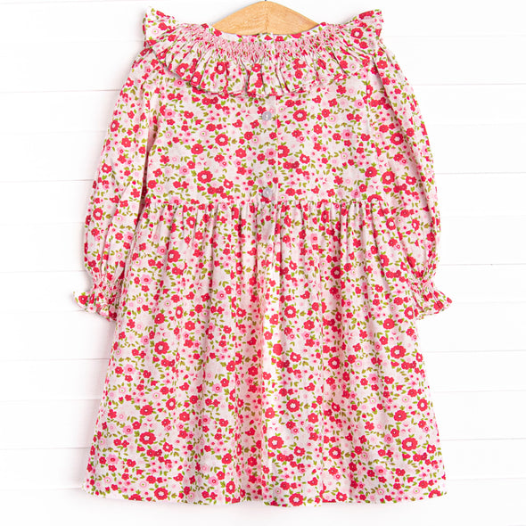 Peony Proper Smocked Dress, Pink