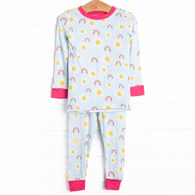 Field of Dreams Bamboo Pajama Set, Blue