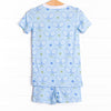 Racket Rally Bamboo Pajama Short Set, Blue