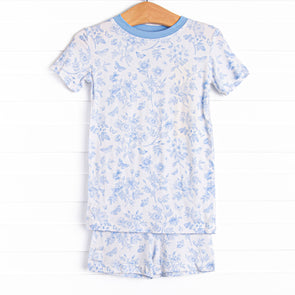 Timeless Toile Bamboo Pajama Short Set, Blue