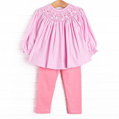 Old Time Toys Smocked Legging Set, Pink