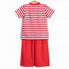 Mouse Ear Magic Applique Pant Set, Red Stripe