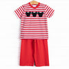 Mouse Ear Magic Applique Pant Set, Red Stripe