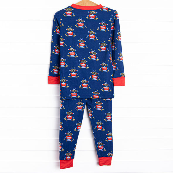 Powering Down Bamboo Pajama Set, Blue