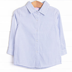 William Button-Up Shirt, Blue Stripe