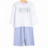 Aviation Adventure Smocked Pant Set, Blue