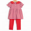 Mouse Ear Magic Applique Legging Set, Red Stripe