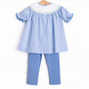 Fairest of Them All Smocked Legging Set, Blue