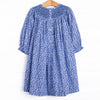 Midnight Meadow Smocked Bishop Dress, Blue