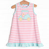 Hooray Fore Summer Applique Dress, Pink Stripe