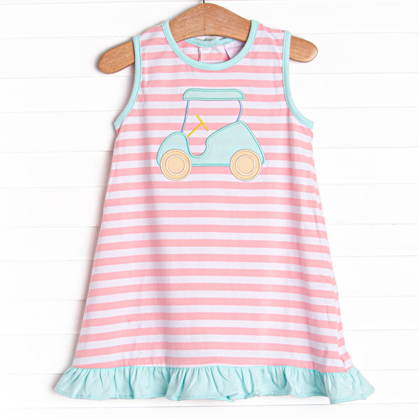 Hooray Fore Summer Applique Dress, Pink Stripe