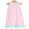 Hooray Fore Summer Applique Dress, Pink Stripe