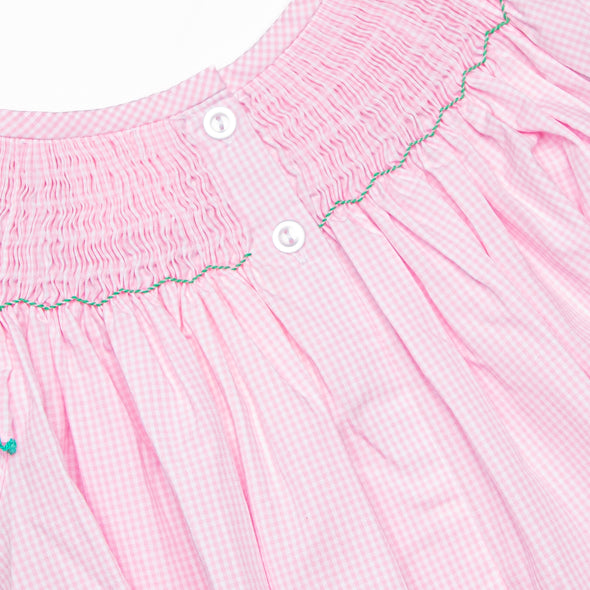 Gone Golfin' Smocked Girl Bubble, Pink Gingham