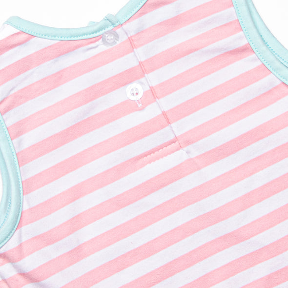 Hooray Fore Summer Applique Dress, Pink Stripe