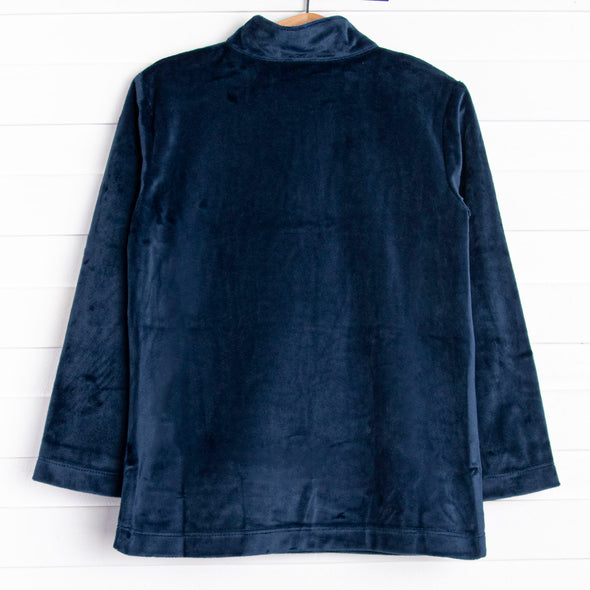 Morning Migration Smocked Fleece Pullover, Navy