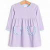 Amelia Dress, Lavender Stripe