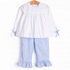 Beatrice Ruffle Pant Set, Blue