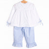 Beatrice Ruffle Pant Set, Blue