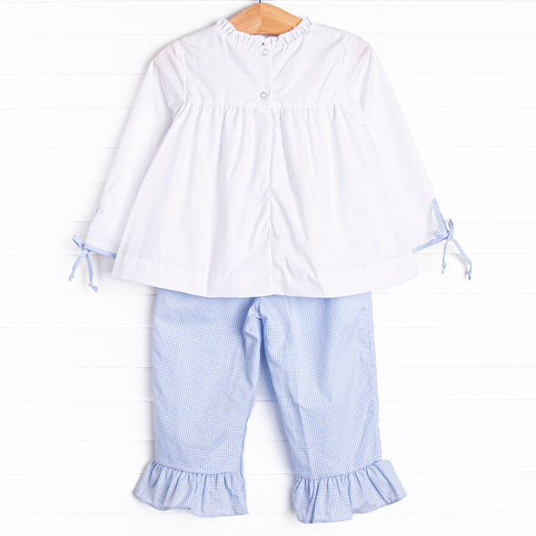 Beatrice Ruffle Pant Set, Blue