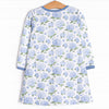 Hydrangea Blooms Sweatshirt Dress, Blue