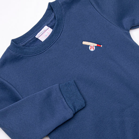 Up to Bat Embroidered Sweatshirt, Navy