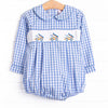 Dump Truck Trio Smocked Bubble, Blue