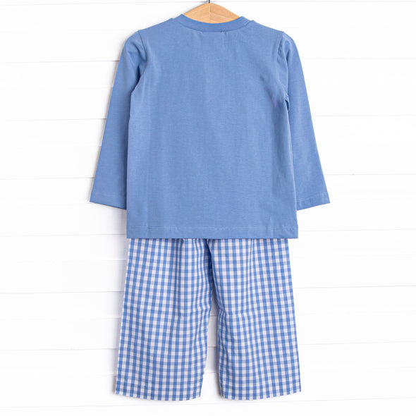 Dump Truck Trio Smocked Pant Set, Blue