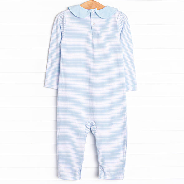 Steamboat Seas Applique Romper, Blue