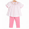 Radiant Rays Smocked Legging Set, Pink Bitty Dot