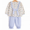 Still Growing Strong Ruffle Pant Set, Blue