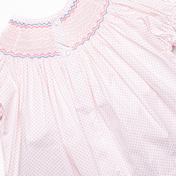 Radiant Rays Smocked Legging Set, Pink Bitty Dot