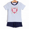 Big League Applique Short Set, Blue