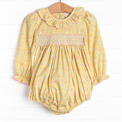 Darling Designs Smocked Bubble, Yellow