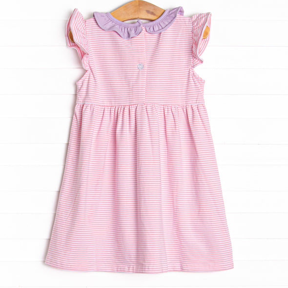 Laney Flutter Sleeve Dress, Pink Stripe