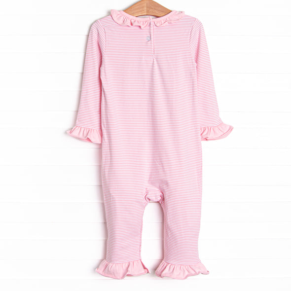 Lucky Charm Applique Ruffle Romper, Pink