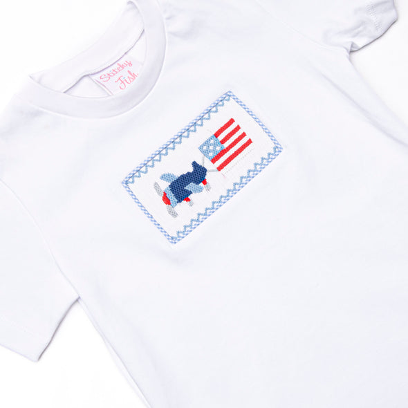 All-American Aviator Smocked Short Set, Blue