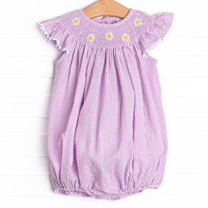 Daisies Go By Smocked Bubble, Lavender