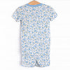 Blue Berry Blooms Bamboo Pajama Short Set, Blue