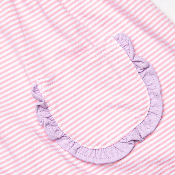 Laney Flutter Sleeve Dress, Pink Stripe