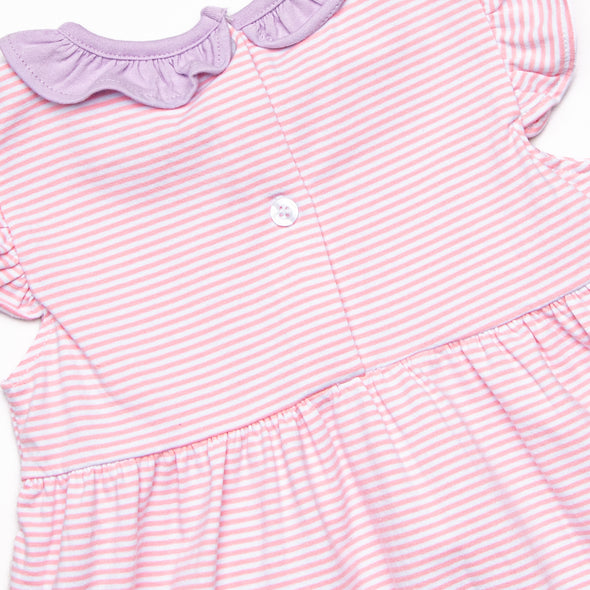 Laney Flutter Sleeve Dress, Pink Stripe