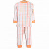 Patchwork Plaid Bamboo Pajama Set, Orange