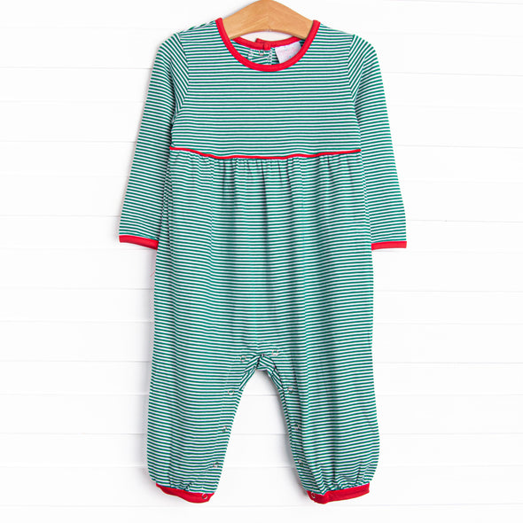 Spearmint Stripes Romper, Green