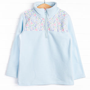 Paisley Fleece Pullover, Blue