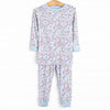 Petals in the Park Bamboo Pajama Set, Blue