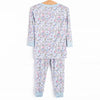 Petals in the Park Bamboo Pajama Set, Blue