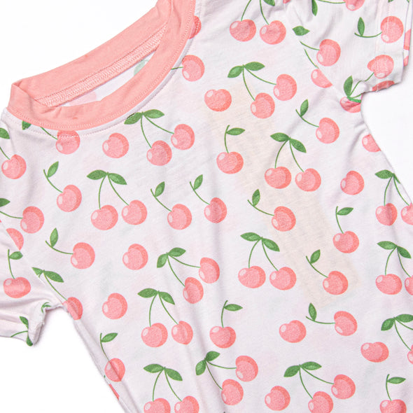 Maraschino Memories Bamboo Pajama Short Set, Pink