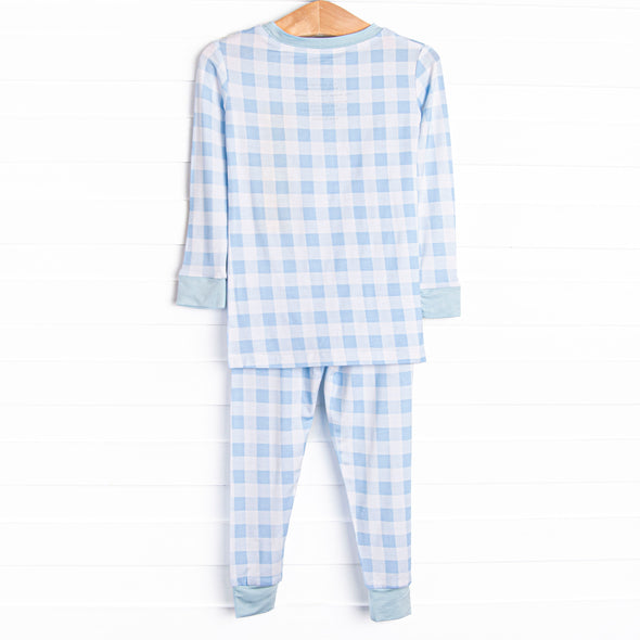 Chandler Check Bamboo Pajama Set, Blue