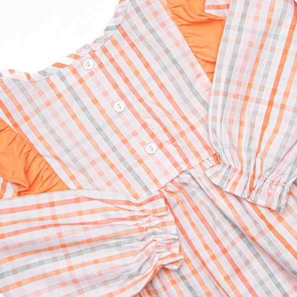 Patchwork Plaid Diaper Set, Orange